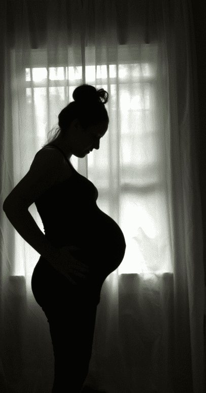 Pregnant woman in yoga pose